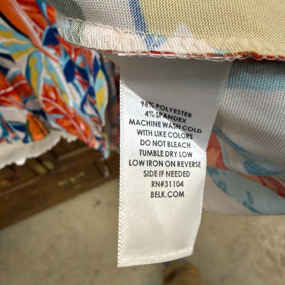 Kim Rogers Curvy Womens 3X Tropical Leaf Print Sleeveless V-Neck Swing Dress New - Picture 4 of 8